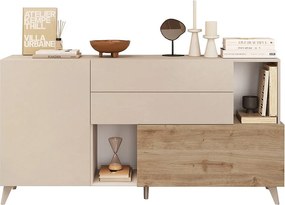 Kredens z 2 drzwiami, 2 szufladami, 2 wnękami i 2 półkami L181 cm - MALA