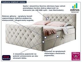 Kremowe łóżko kontynentalne z pojemnikiem 5 rozmiarów G9-N18