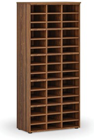 Regał sortujący PRIMO WOOD, 800 x 420 x 1781 mm, 45 przegród, orzech