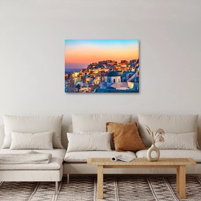 Obraz - Santorini o zmierzchu (70x50 cm)