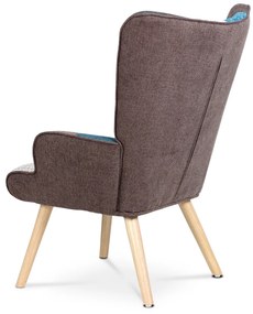 Fotel z podnóżkiem PW2, patchwork