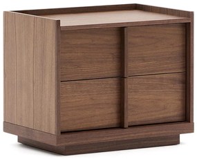 Ciemnobrązowa szafka nocna w dekorze orzecha Onix – Kave Home