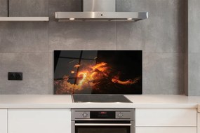 Szklany Panel Ogień z Pyska Smoka