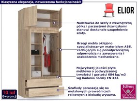 Szafa Z Nadstawką W Stylu Klasycznym Dąb Sonoma Trinioz 4X