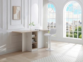 Wyspa kuchenna ze schowkiem z MDF – Biały i naturalny – HELOMY