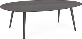 Owalny stolik ogrodowy z malowanego proszkowo aluminium w kolorze antracytowym - FARO