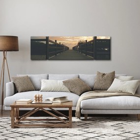 Obraz drewnianego pomostu nad jeziorem (170x50 cm)