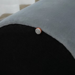 HOMCOM Pufa Aksamitna 2 w 1 z Przestrzenią na Przechowywanie Szary Ø44cm x 47,5cm | Aosom PL