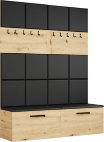Masseno Garderoba MODULO 161,2/204/40 cm do Przedpokoju Nowoczesna Dąb Artisan