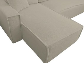 Rozkładana narożna sofa SMART BOUCLE 232x143 cm, szarobeżowa, uniwersalna