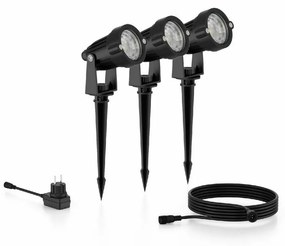 Philips Caper GardenLink zewnętrzna niskonapięciowa lampa gruntowa 3x LED 1,5 W 2700 K 24 V, czarny