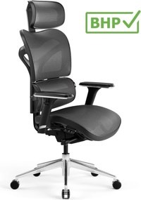 Krzesło biurowe Diablo V-Commander, zgodne z normą BHP, kolor czarno-szary