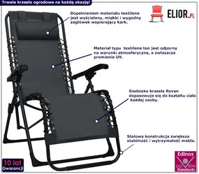 Czarne składane krzesło tarasowe – Gursel