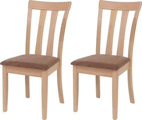 Krzesło do jadalni MCW-G46 (zestaw 2 szt.),  naturalny kolor stelaża, brązowy