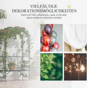 Outsunny Metalowa Pergola z Ławką - Czarny Kolor, 115x50x203cm - Ogrodowa Oaza Relaksu