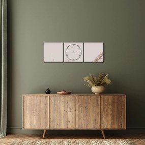 Obraz - Suszona trawa (z zegarem) (90x30 cm)