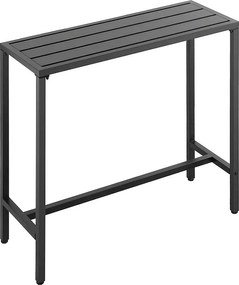 Wysoki Stół Barowy SucceBuy na Zewnątrz, 100 x 37,5 cm, Prostokątny Stół do Jadalni, z Wodoodpornym Blatem, Solidna Konstrukcja Metalowa, Meble Ogrodowe