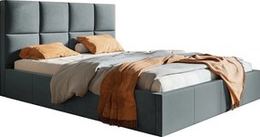 Emporius Fado łóżko 180x200 cm, tkanina aksamitna - łóżko z pojemnikiem na pościel i stelażem - ciemny szary (Jasmine 96)