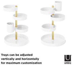 Biały plastikowy organizer łazienkowy Pirouette – Umbra