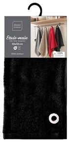 Czarny bawełniany ręcznik frotte 50x50 cm Cuistot – douceur d'intérieur