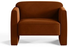 Aksamitny fotel w kolorze terakoty Abby – Micadoni