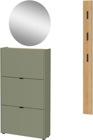 Szarobrązowo-naturalny zestaw do przedpokoju 101x200x22 cm Ameca – Germania