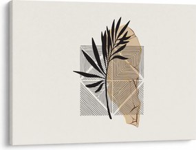 Obraz - Abstrakcja z tropikalnymi liśćmi N⁰1 (70x50 cm)