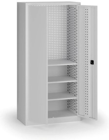 Szafa warsztatowa, 3 półki, 1950 × 950 × 500 mm, szare drzwi