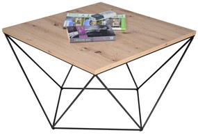 Industrialny stolik kawowy dąb artisan + czarny - Mokita 3X