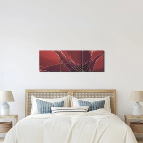 Obraz - Czerwony abstrakcyjny kwiat N⁰2 (z zegarem) (90x30 cm)