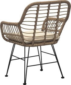 Zestaw ogrodowy Autronic 1+2, metal, poliratan, naturalny, AZ-F1208 NAT