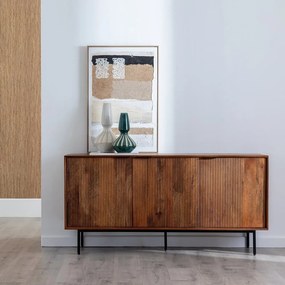 Brązowa komoda z litego drewna mango 160x78x40 cm Sagara – Ixia