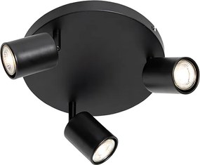 Nowoczesna lampa sufitowa czarna regulowana okrągła 3-światłowa - Java