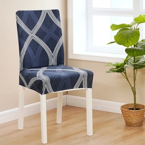 4Home Pokrowiec elastyczny na krzesło Elegant niebieski, 45-50 cm, zestaw 2 szt.