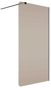 Ścianka prysznicowa WALK IN FIX brązowa 8 mm MOLIS NATURE Brown Round MASSI I Różne rozmiary : Kolor profili kabiny - czarny, Szerokość ścianki - 100 cm, Typ montażu - WALK in FIX (Do ściany)