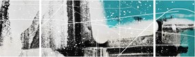 Obraz - Turkusowa abstrakcja (170x50 cm)