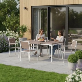 Stół ogrodowy Caprila rozkładany 180-240 cm, kolor biało-beżowy