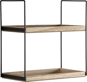 Półka kolumnowa Carlos z 2 poziomami, drewno paulowniowe