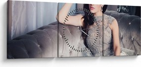 Obraz - Glamour (z zegarem) (90x30 cm)