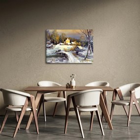 Obraz - Zimowe miasteczko (70x50 cm)