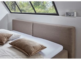 Szare/brązowe tapicerowane łóżko dwuosobowe 180x200 cm Cube – Meise Möbel