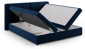 Ciemnoniebieskie łóżko boxspring ze schowkiem 180x200 cm Arendal – Cosmopolitan Design