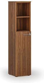 Szafa biurowa kombinowana PRIMO WOOD, drzwi na 3 poziomach, 400 x 420 x 1781 mm, orzech