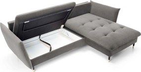 Jasnoszara kanapa narożna pikowana T5-K22