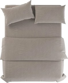 Jasnoszaro-szarobrązowa lniana pościel jednoosobowa 135x200 cm Natural – Native Natural