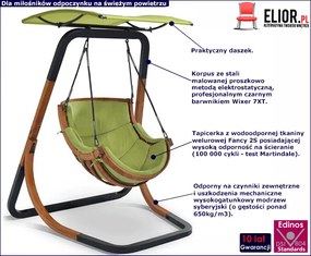 Zielony fotel wiszący do ogrodu - Oreso 3X