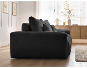 Czarna sofa z tkaniny szenilowej 264 cm Ivane – Bobochic Paris