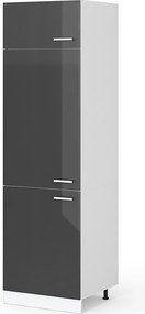 Szafka na lodówkę antracyt wysoki połysk 60x57.2x206.8 r-line