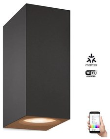 WiZ -LED RGBW Ściemnialny kinkiet UP&DOWN 2xGU10/4,7W/230V czarny Wi-Fi