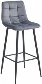 Welurowe ciemnoszare barowe krzesło do wyspy H0-Z05